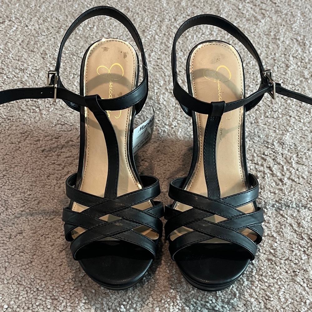 Jessica Simpson Black Strappy Sandals